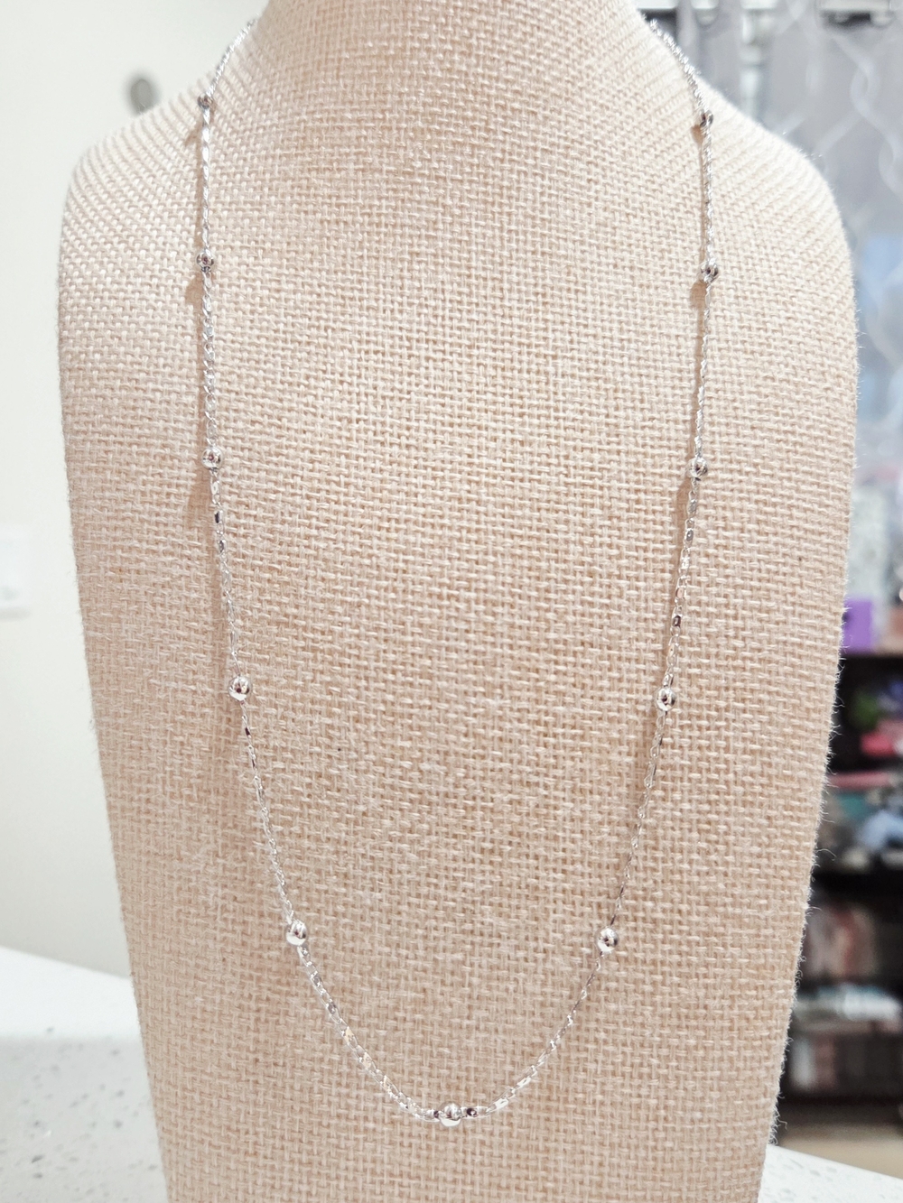 Station Bead Necklace - Elegant Women’s Jewelry
